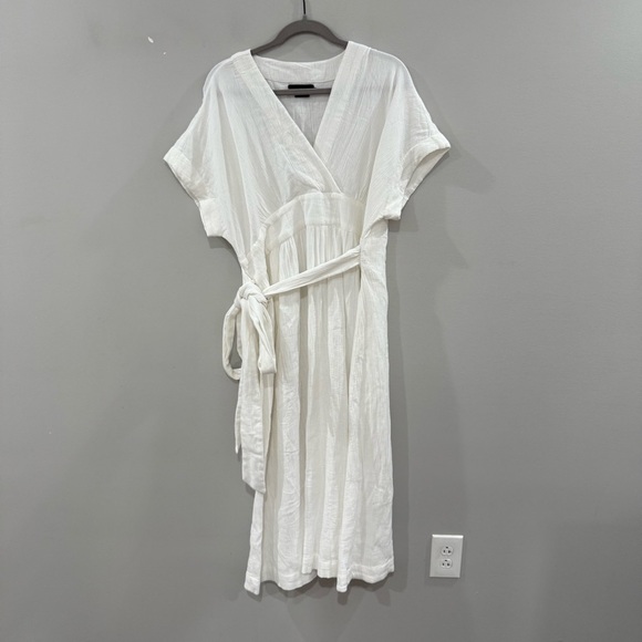 Hatch Maternity Dress Carolina Midi Gauze Cotton in White - Picture 8 of 13